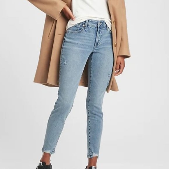 NWT $70 GAP DENIM Women 4/27 Mid Rise Hight Stretch Super Skinny Crop Jeans - Picture 4 of 13